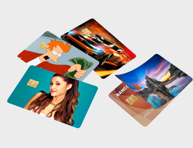 Adesivo para Cartão de Crédito em Vinil  8,55x5,8cm - 4x0 - 25 unid