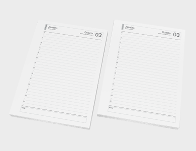 Miolo de Agenda A5 Sulfite 75g PB - Modelo Diária 2026 - 1x1 - 1 unid